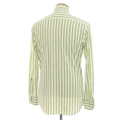 [New] Glanshirt Stretch Nylon Casual Shirt Green x White [39] [Condition Rank N] [Men&
