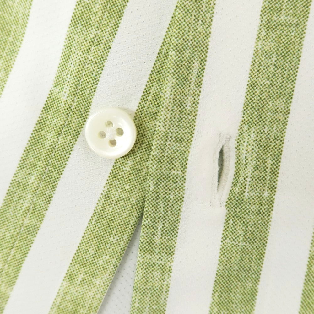 [New] Glanshirt Stretch Nylon Casual Shirt Green x White [39] [Condition Rank N] [Men&