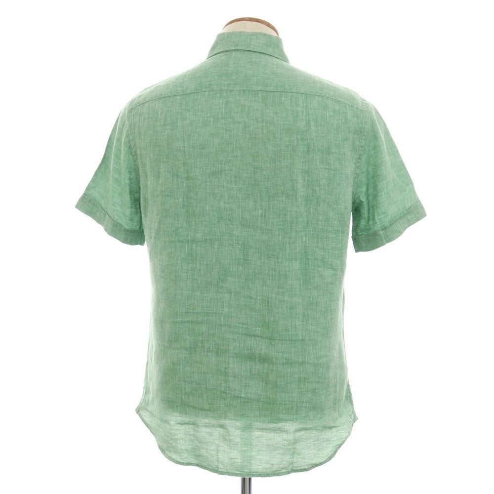 [New] Glanshirt Linen Wide Collar Short Sleeve Shirt Green [39] [Condition Rank N] [Men&