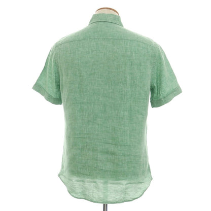 [New] Glanshirt Linen Wide Collar Short Sleeve Shirt Green [39] [Condition Rank N] [Men&