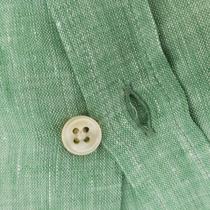[New] Glanshirt Linen Wide Collar Short Sleeve Shirt Green [39] [Condition Rank N] [Men&