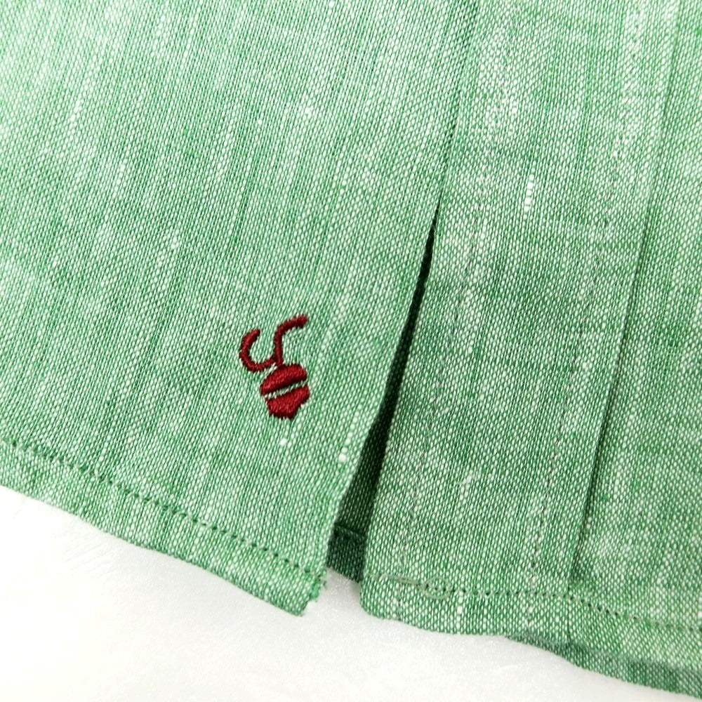 [New] Glanshirt Linen Wide Collar Short Sleeve Shirt Green [39] [Condition Rank N] [Men&