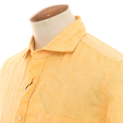 [New] Glanshirt Linen Wide Collar Short Sleeve Shirt Orange [39] [Condition Rank N] [Men&