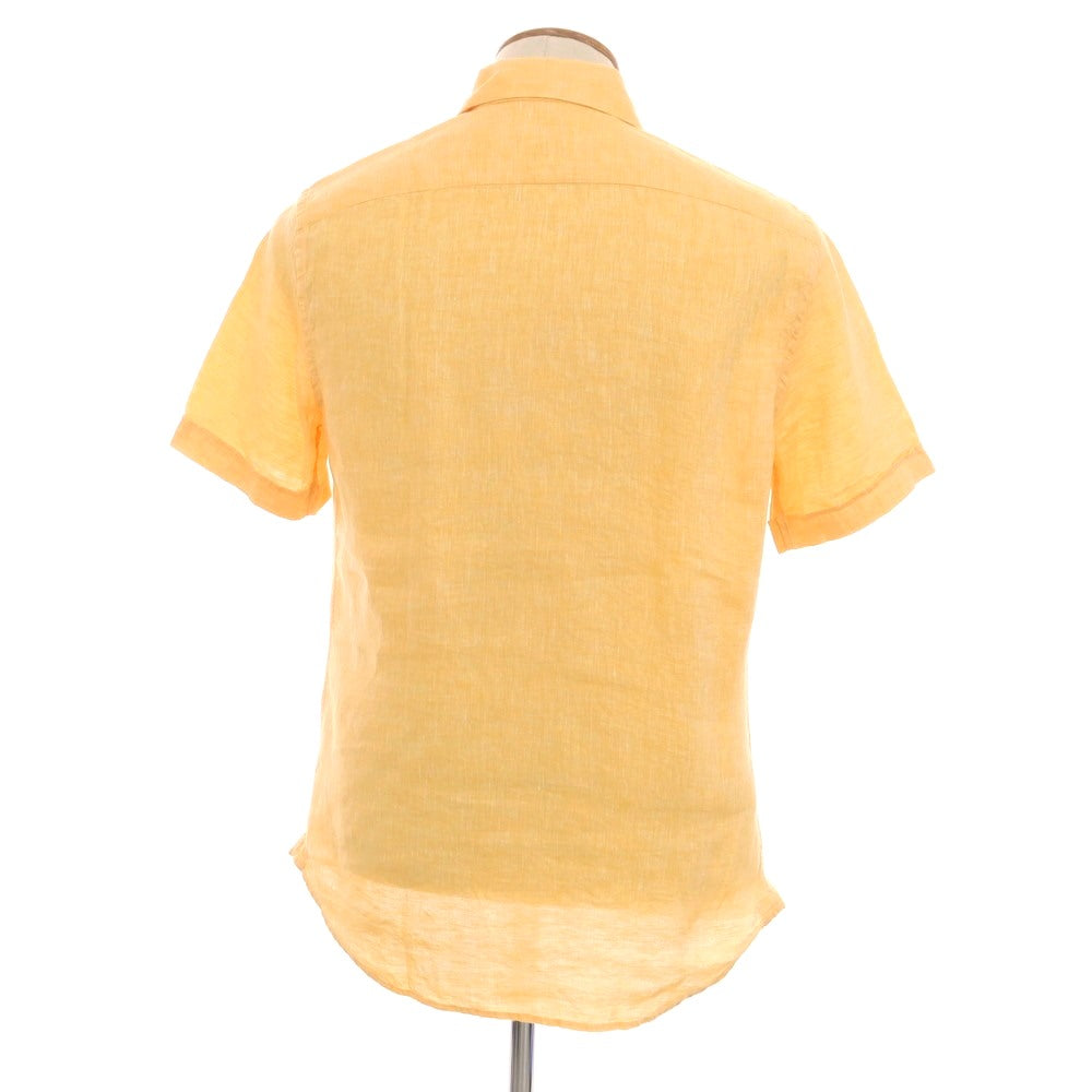 【新品】グランシャツ Glanshirt リネン ワイドカラー 半袖シャツ オレンジ【サイズ39】【 状態ランクN 】【 メンズ 】[EPD]