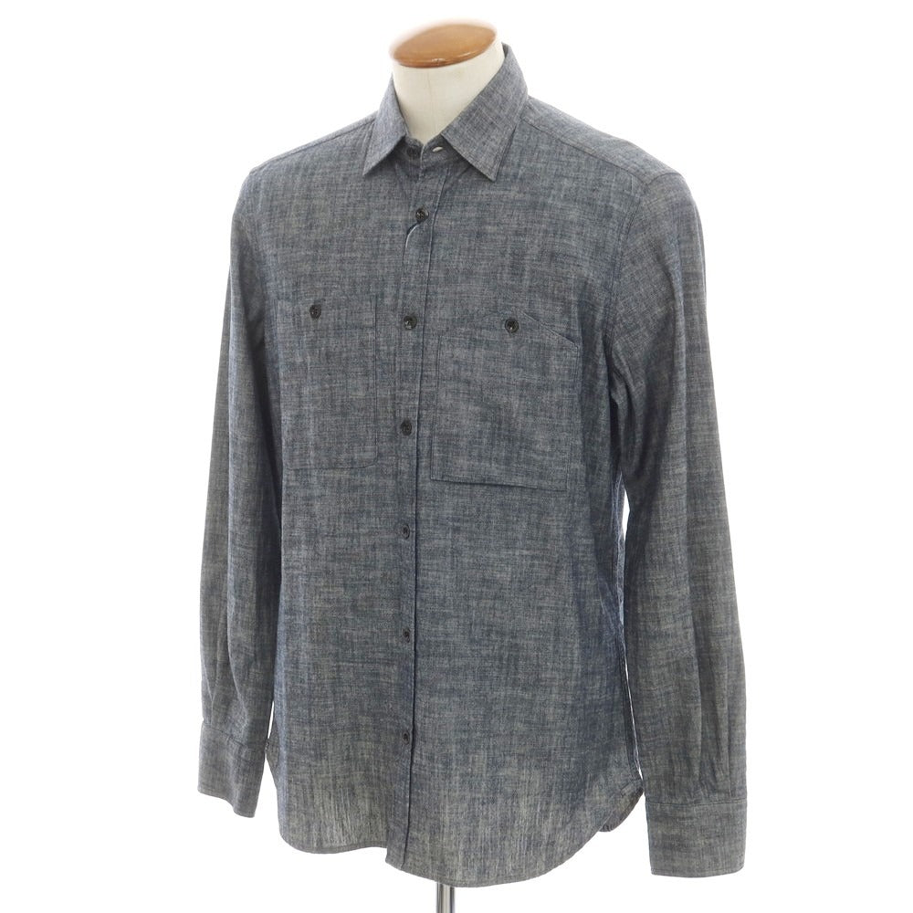 [New] Indigo Chino INDIGOCHINO Cotton Casual Shirt Navy [40] [Condition Rank N] [Men&