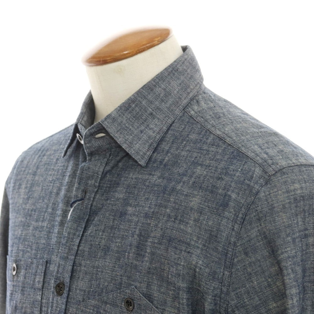 [New] Indigo Chino INDIGOCHINO Cotton Casual Shirt Navy [40] [Condition Rank N] [Men&