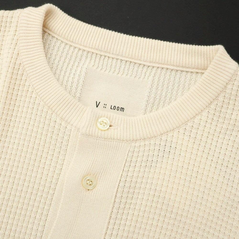 [Used] [Unused] V::loom Mid-gauge cotton Henley neck pullover knit Ivory [L (Paper tag) ][ Condition rank S ][ Men&