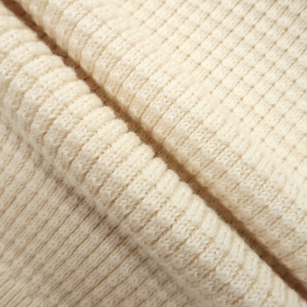 【中古】【未使用】ヴィルーム V::loom ミドルゲージ コットン ヘンリーネック プルオーバーニット アイボリー【サイズL (紙タグ表記)】【 状態ランクS 】【 メンズ 】 [DPD]
