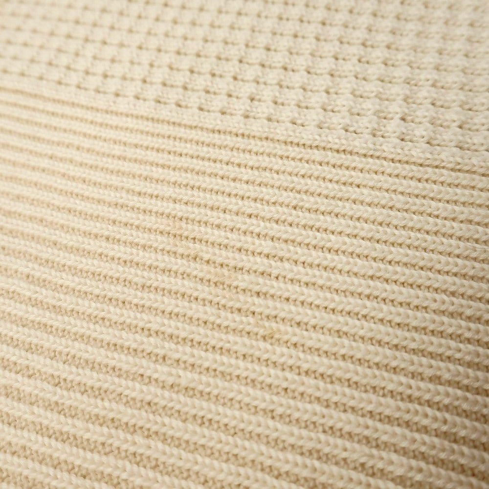 【中古】【未使用】ヴィルーム V::loom ミドルゲージ コットン ヘンリーネック プルオーバーニット アイボリー【サイズL (紙タグ表記)】【 状態ランクS 】【 メンズ 】 [DPD]