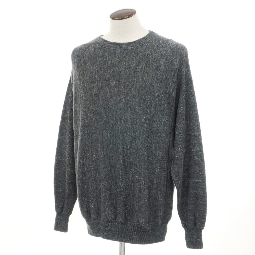 [Used] [Unused] V::loom Linen Crew Neck Pullover Knit Charcoal Gray [L (Paper Tag)] [Condition Rank S] [Men&