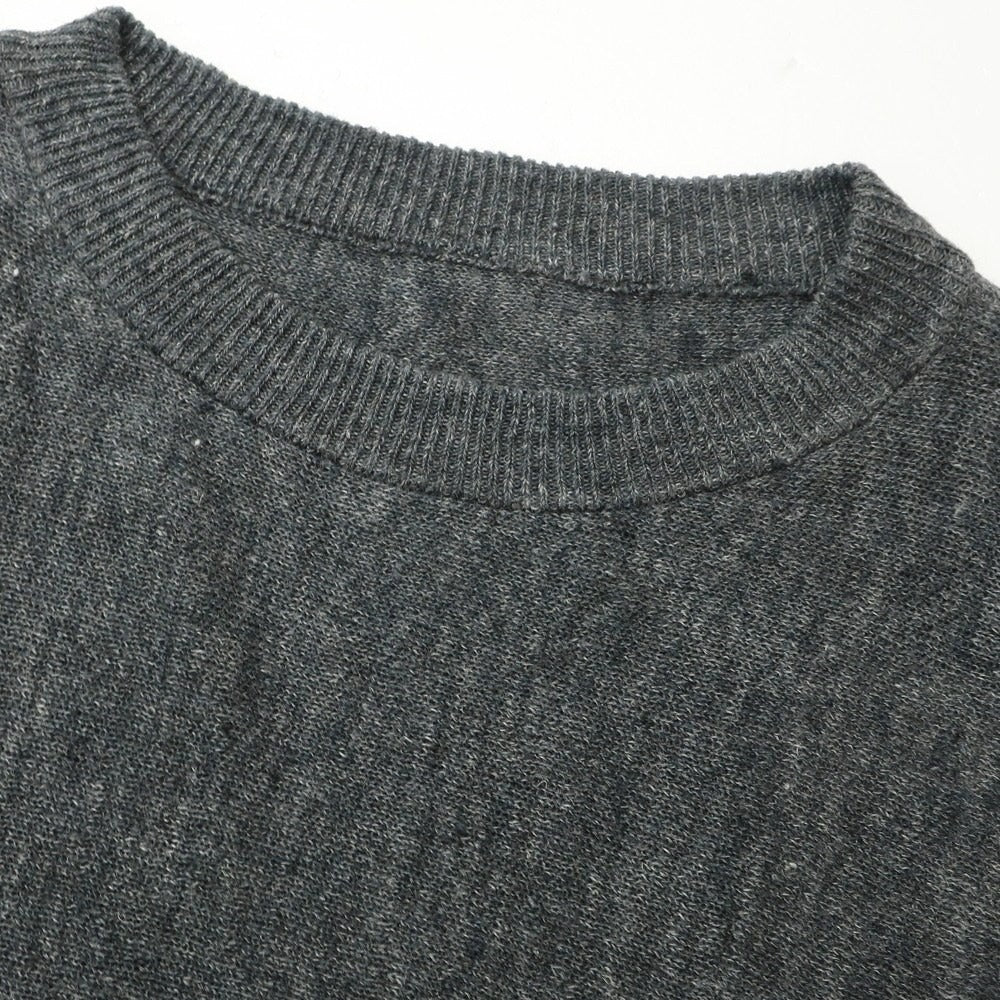 [Used] [Unused] V::loom Linen Crew Neck Pullover Knit Charcoal Gray [L (Paper Tag)] [Condition Rank S] [Men&
