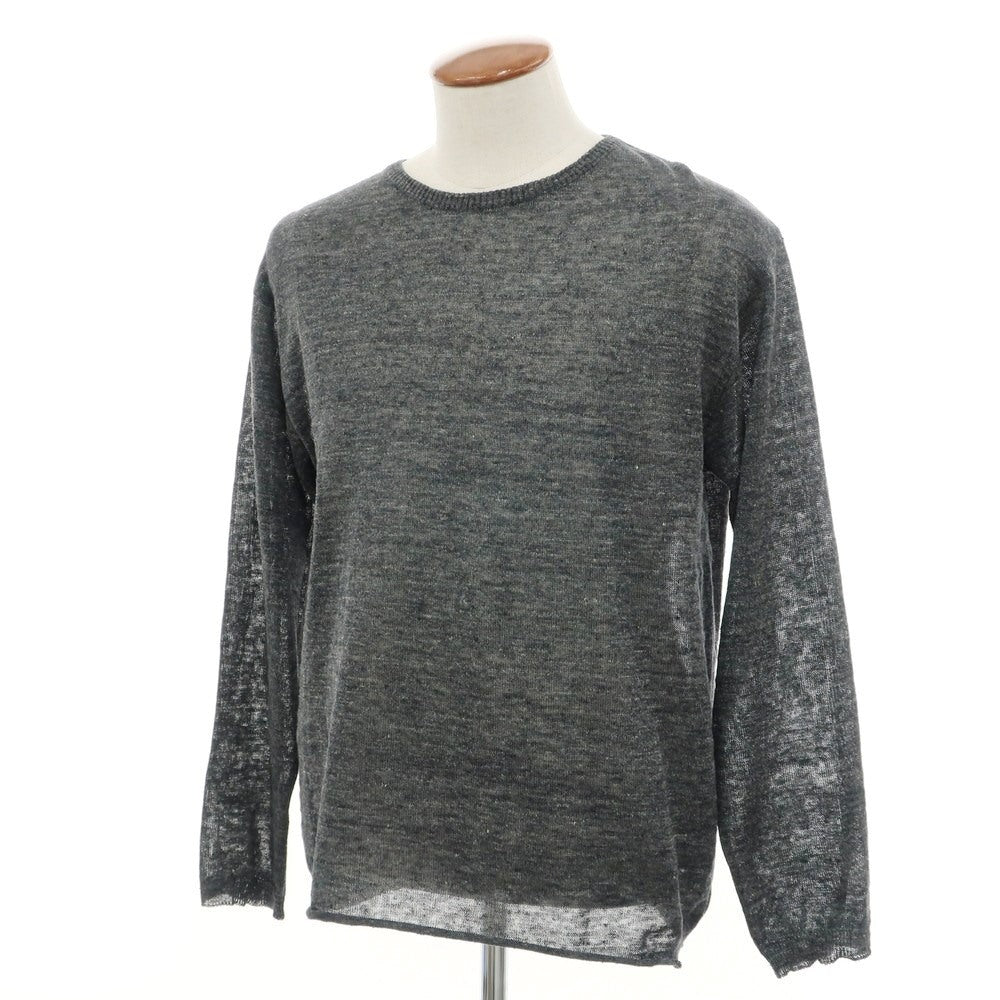 [Used] [Unused] V::loom Linen Crew Neck Pullover Knit Charcoal Gray [L (Paper Tag)] [Condition Rank S] [Men&