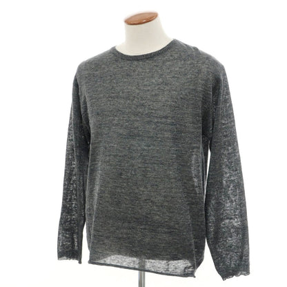 [Used] [Unused] V::loom Linen Crew Neck Pullover Knit Charcoal Gray [L (Paper Tag)] [Condition Rank S] [Men&