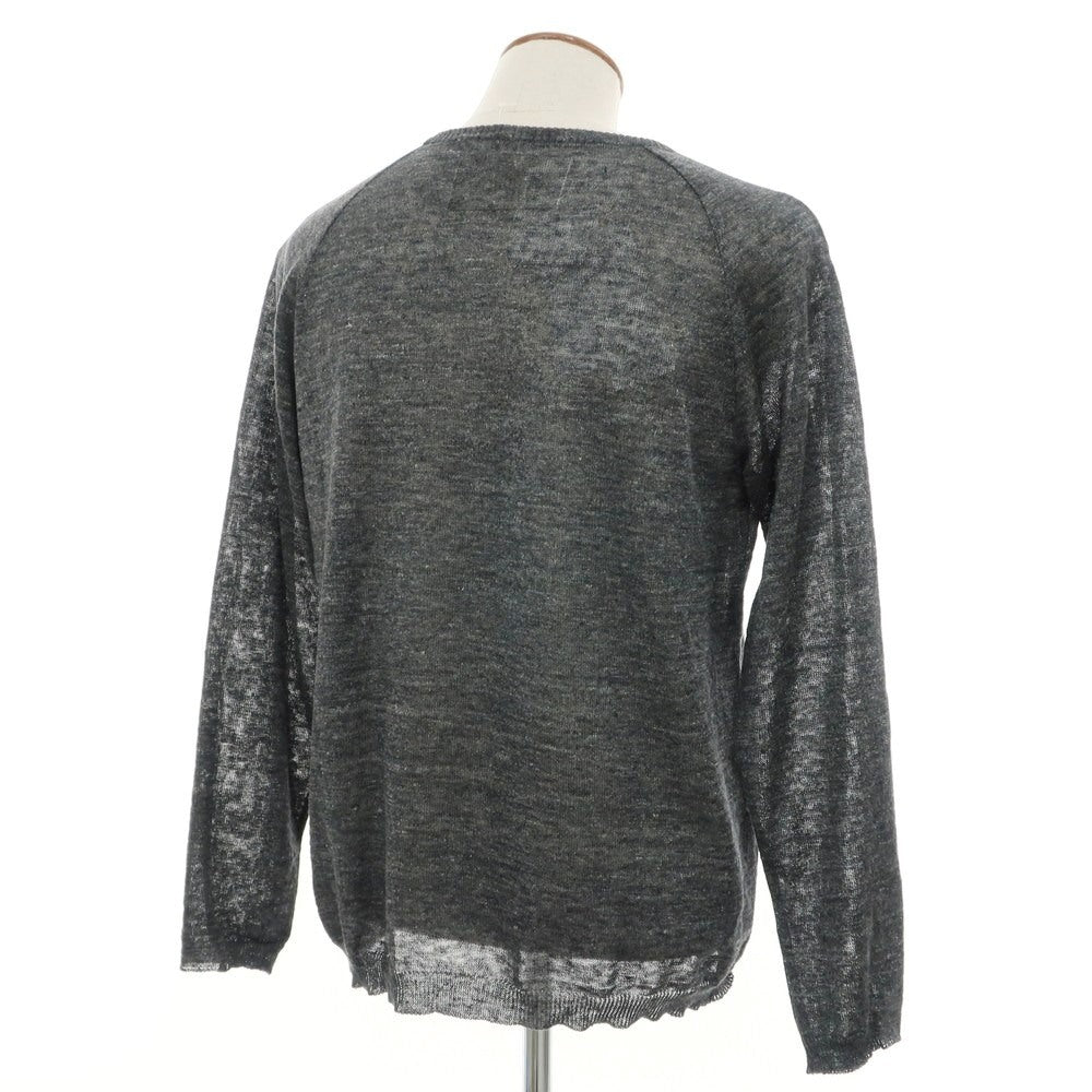 [Used] [Unused] V::loom Linen Crew Neck Pullover Knit Charcoal Gray [L (Paper Tag)] [Condition Rank S] [Men&