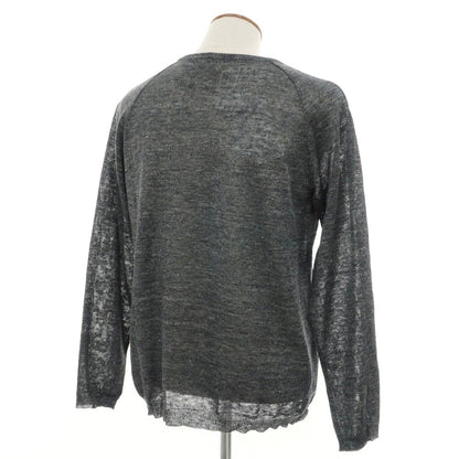 [Used] [Unused] V::loom Linen Crew Neck Pullover Knit Charcoal Gray [L (Paper Tag)] [Condition Rank S] [Men&