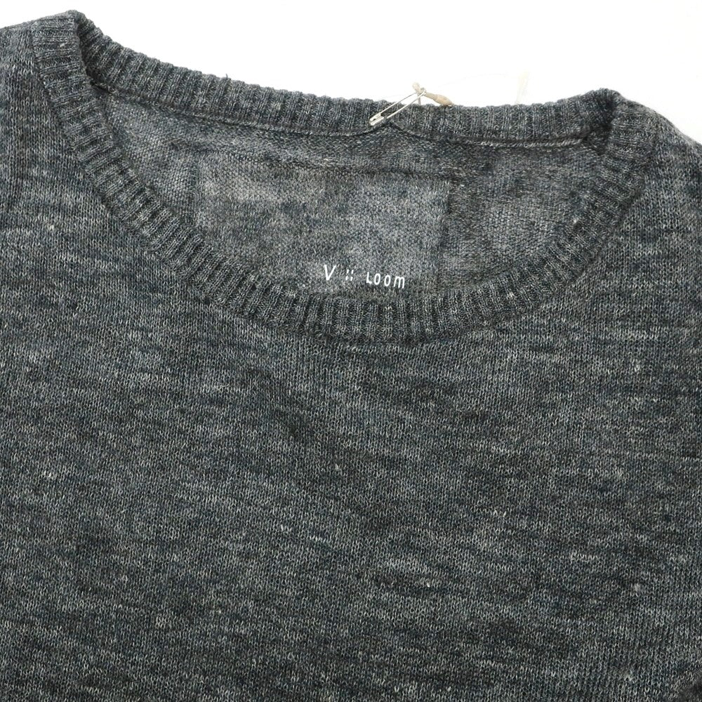 [Used] [Unused] V::loom Linen Crew Neck Pullover Knit Charcoal Gray [L (Paper Tag)] [Condition Rank S] [Men&