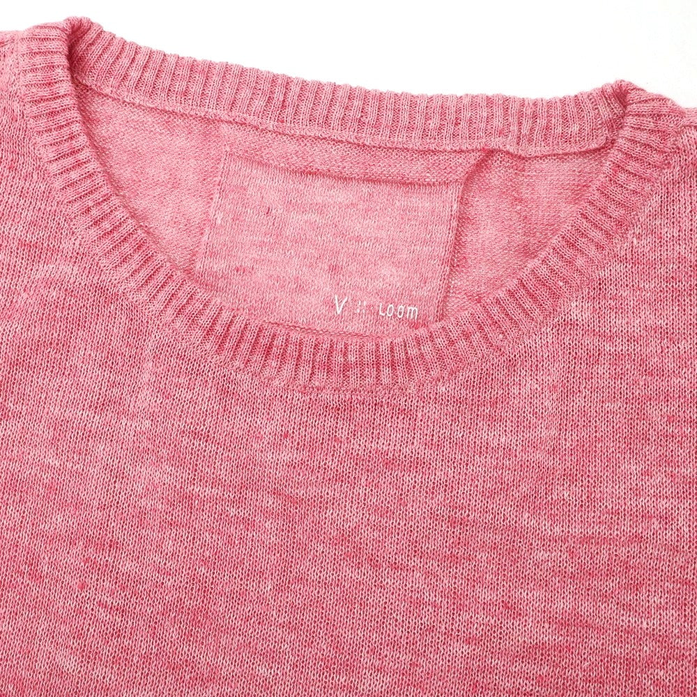 [New] V::loom Linen Crew Neck Pullover Knit Pink [L] [Condition Rank N] [Men&