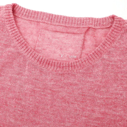 [New] V::loom Linen Crew Neck Pullover Knit Pink [L] [Condition Rank N] [Men&