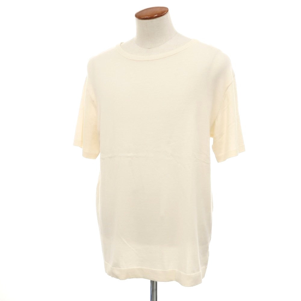 [Used] [Unused] V::loom High Gauge Cotton Crew Neck Short Sleeve Pullover Knit Ivory [L (Paper Tag) ][ Condition Rank S ][ Men&