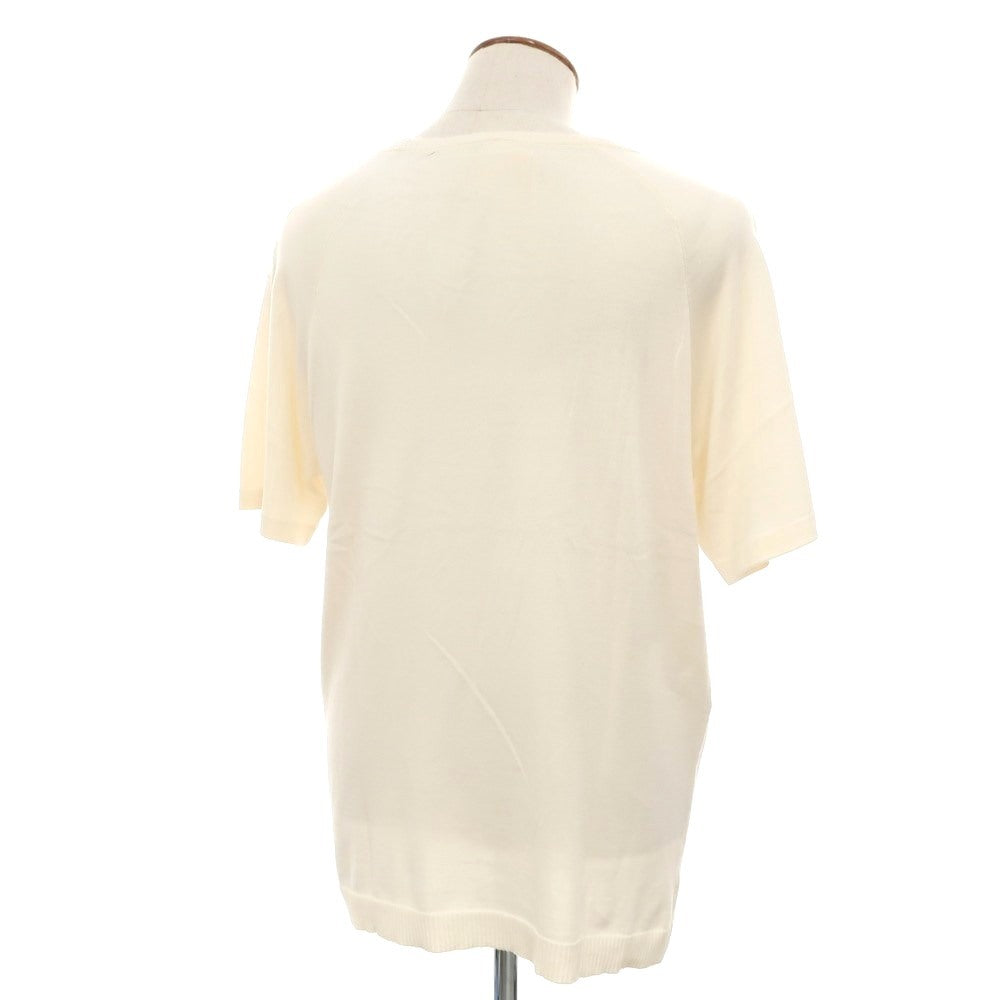 [Used] [Unused] V::loom High Gauge Cotton Crew Neck Short Sleeve Pullover Knit Ivory [L (Paper Tag) ][ Condition Rank S ][ Men&