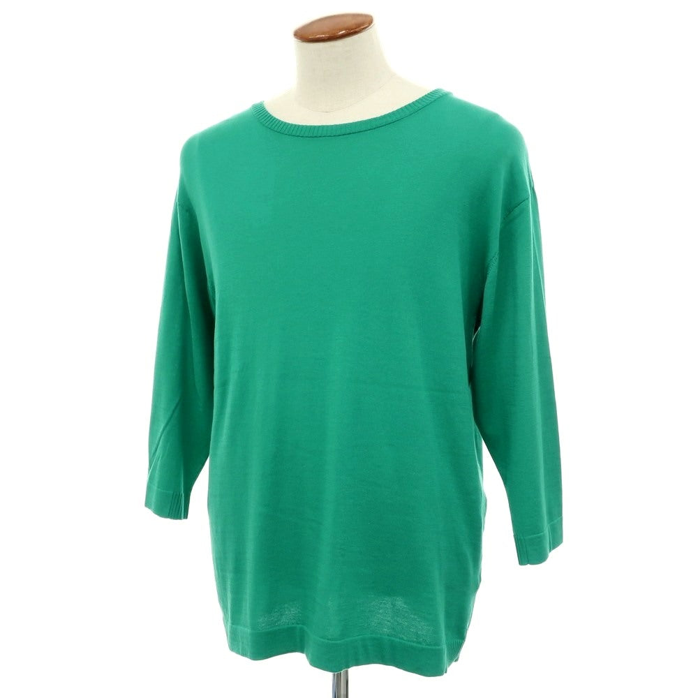[Used] [Unused] V::loom High Gauge Cotton Crew Neck 3/4 Sleeve Pullover Knit Green [L] [Condition Rank S] [Men&