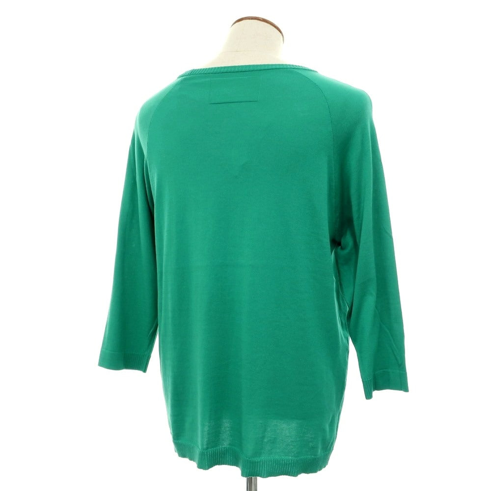 [Used] [Unused] V::loom High Gauge Cotton Crew Neck 3/4 Sleeve Pullover Knit Green [L] [Condition Rank S] [Men&