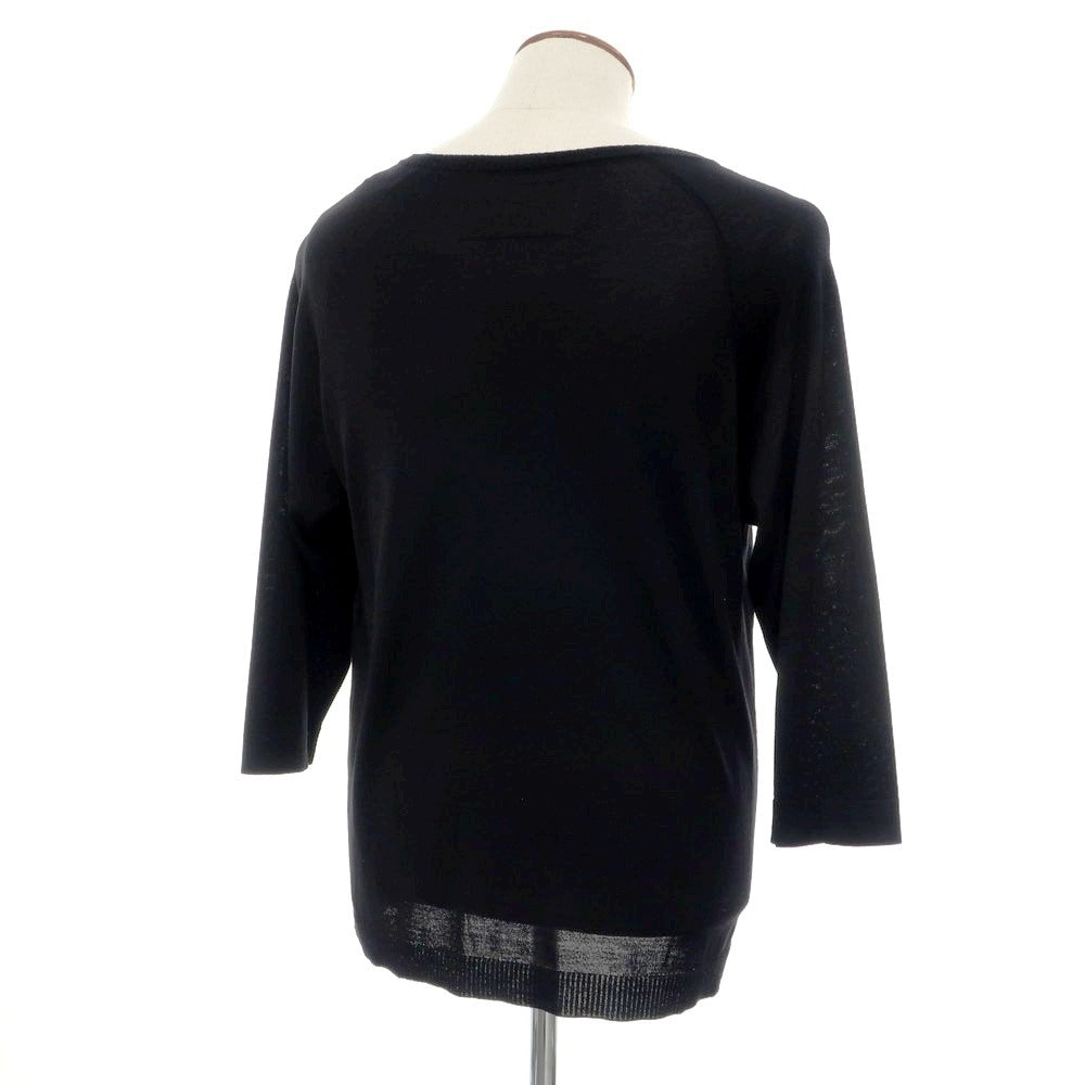 [Used] [Unused] V::loom High Gauge Wool Crew Neck 3/4 Sleeve Pullover Knit Black [L] [Condition Rank S] [Men&