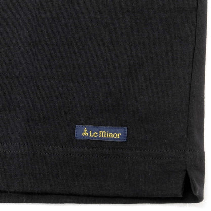 【新品】ルミノア Le Minor コットン クルーネック 長袖Ｔシャツ ブラック【 3 】【 状態ランクN 】【 メンズ 】