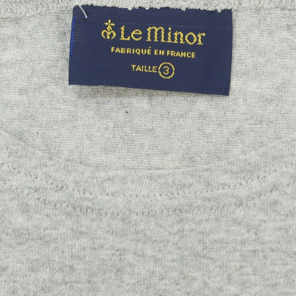 【新品】ルミノア Le Minor コットン クルーネック 半袖Ｔシャツ グレー【 3 】【 状態ランクN 】【 メンズ 】