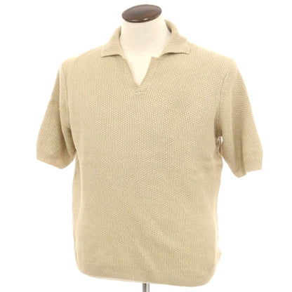 [New] ZANONE Linen Cotton Skipper Short Sleeve Polo Knit Beige [50] [Condition Rank N] [Men&