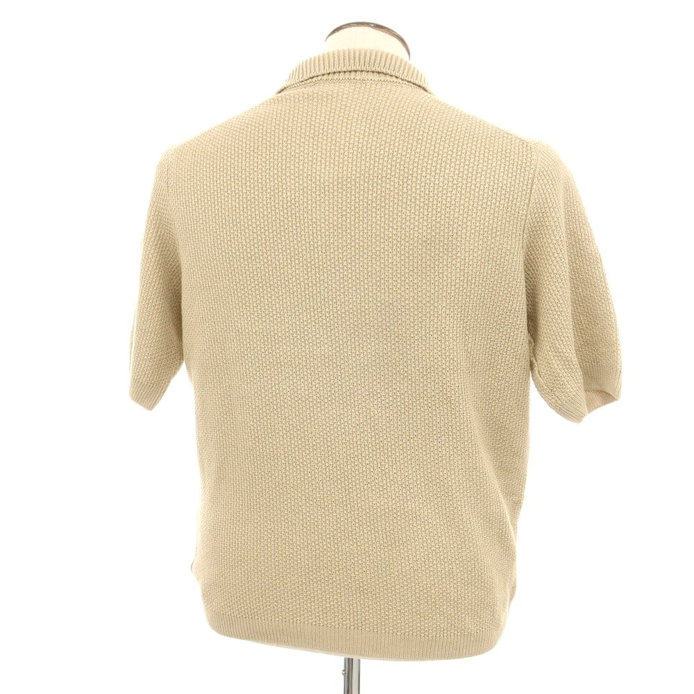 [New] ZANONE Linen Cotton Skipper Short Sleeve Polo Knit Beige [50] [Condition Rank N] [Men&