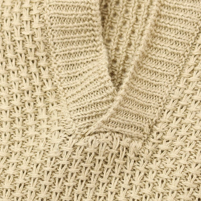 [New] ZANONE Linen Cotton Skipper Short Sleeve Polo Knit Beige [50] [Condition Rank N] [Men&