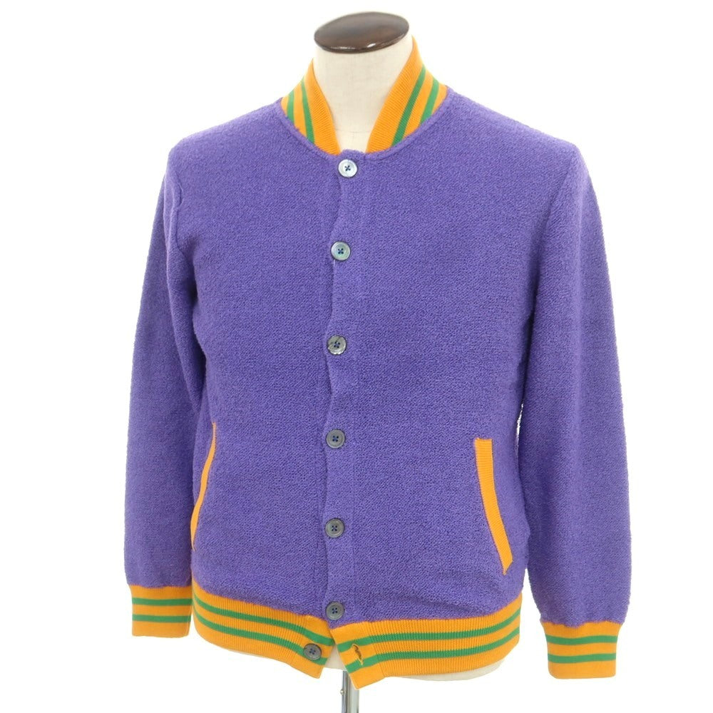 [New] GALLIA Cotton Nylon Knit Blouson Purple x Orange [50] [Condition Rank N] [Men&