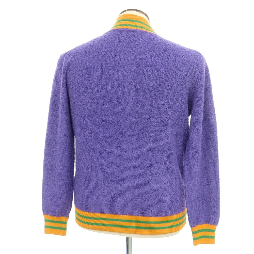 [New] GALLIA Cotton Nylon Knit Blouson Purple x Orange [50] [Condition Rank N] [Men&