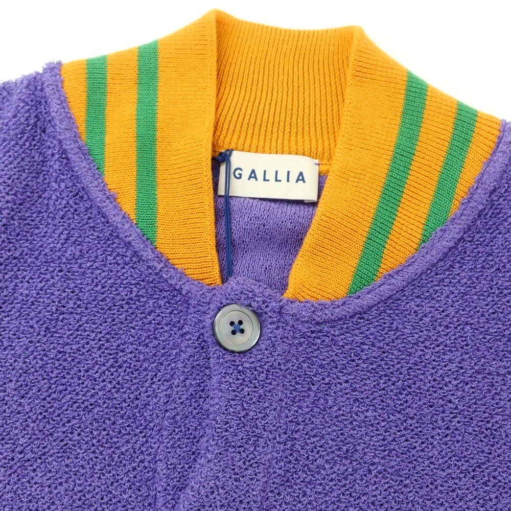 【新品】ガリア GALLIA コットンナイロン ニットブルゾン パープルxオレンジ系【 サイズ50 】【 状態ランクN 】【 メンズ 】 [DPD]