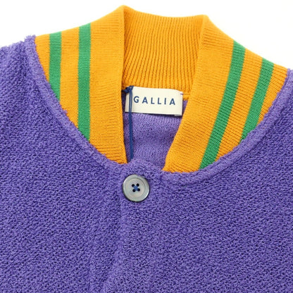 [New] GALLIA Cotton Nylon Knit Blouson Purple x Orange [50] [Condition Rank N] [Men&