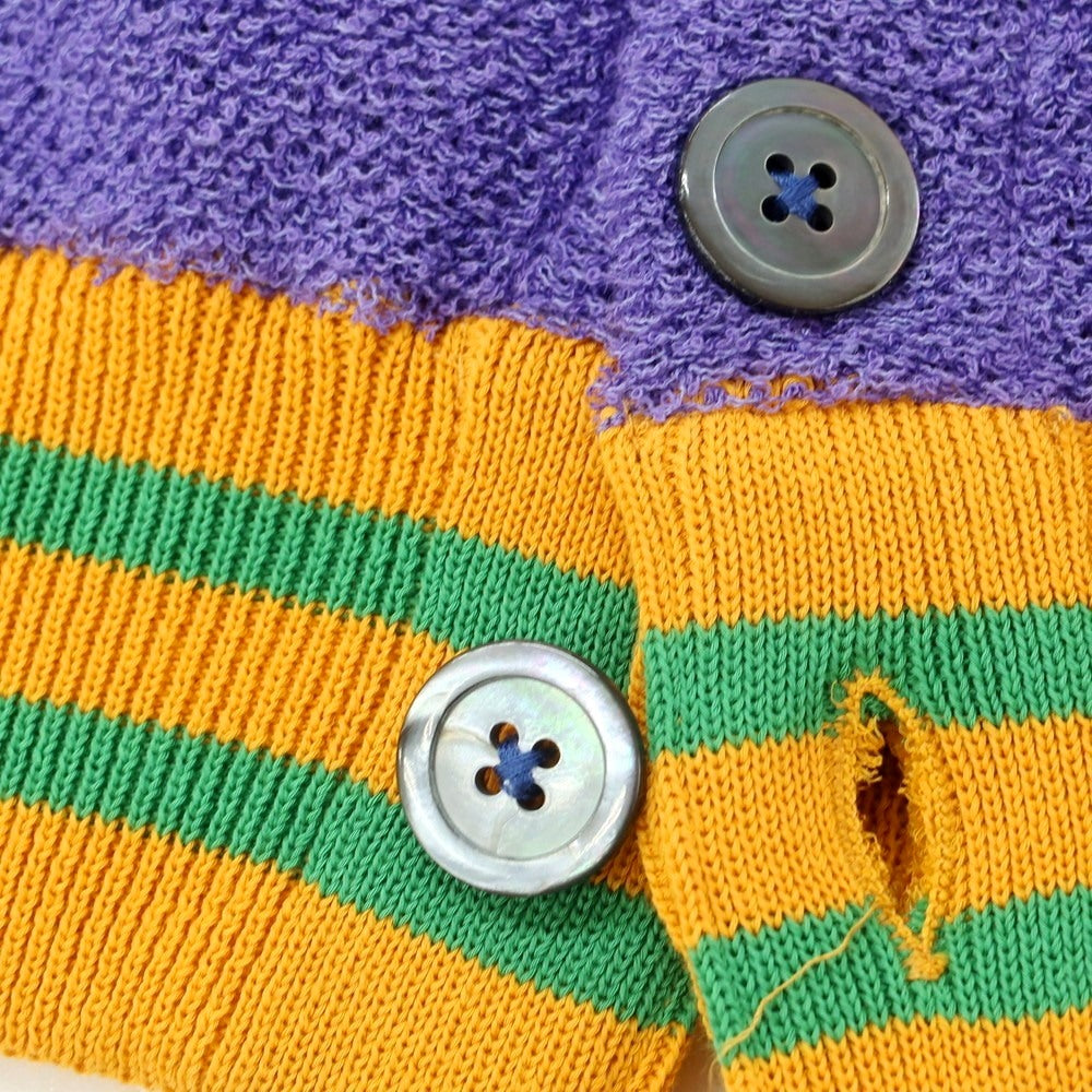 [New] GALLIA Cotton Nylon Knit Blouson Purple x Orange [50] [Condition Rank N] [Men&