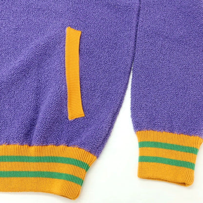[New] GALLIA Cotton Nylon Knit Blouson Purple x Orange [50] [Condition Rank N] [Men&