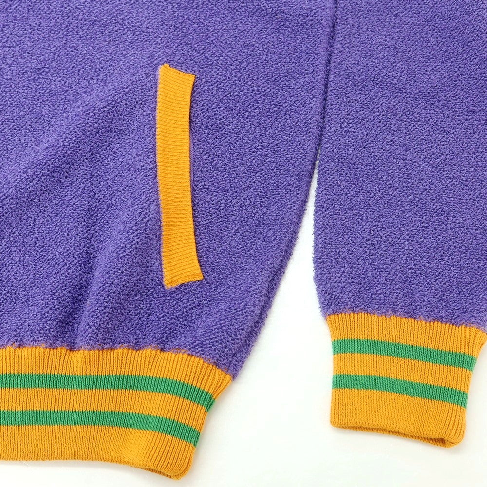 [New] GALLIA Cotton Nylon Knit Blouson Purple x Orange [52] [Condition Rank N] [Men&
