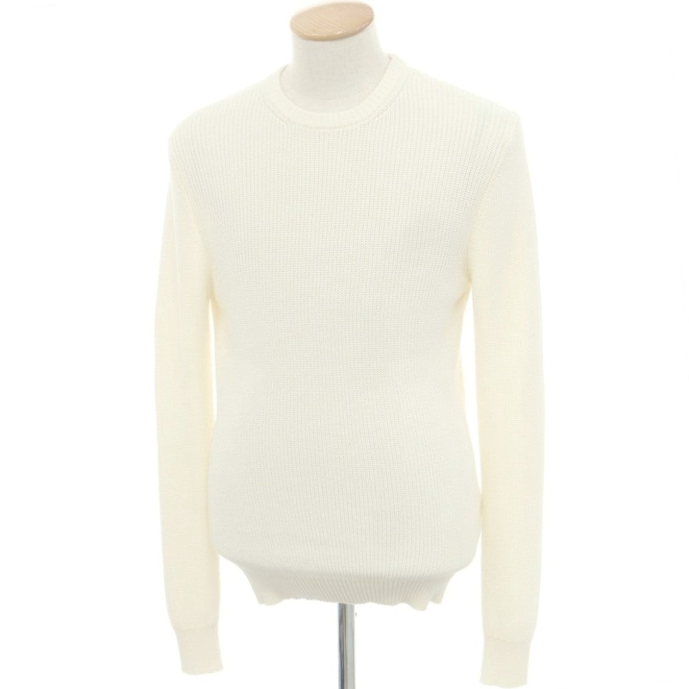 [New] GALLIA mid-gauge cotton crew neck pullover knit off-white [46] [Condition rank N] [Men&