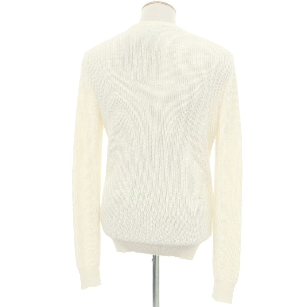 [New] GALLIA mid-gauge cotton crew neck pullover knit off-white [46] [Condition rank N] [Men&