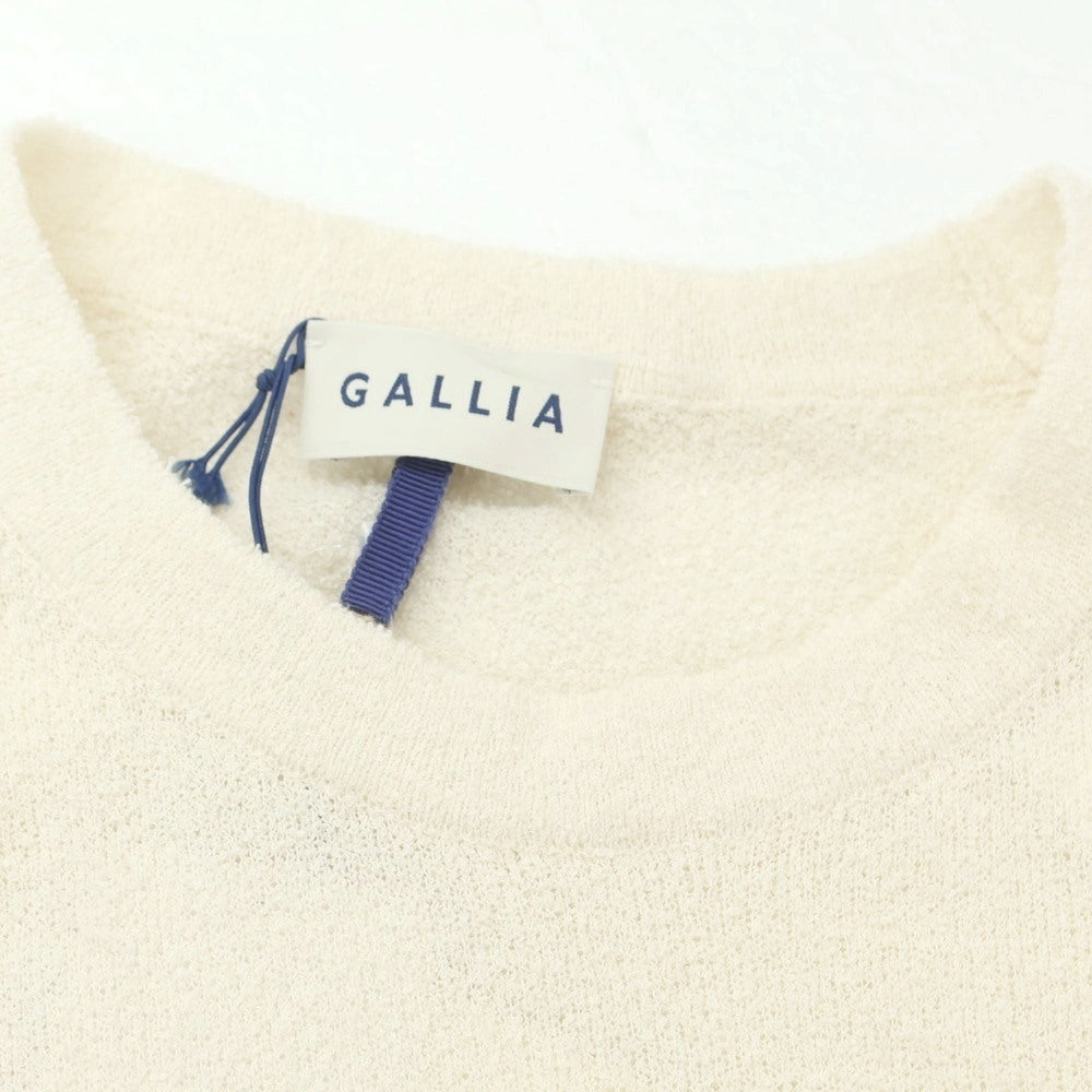 【新品】ガリア GALLIA コットンナイロン クルーネック 半袖 プルオーバーニット アイボリーxマルチカラー【サイズ50】【 状態ランクN 】【 メンズ 】[EPD]