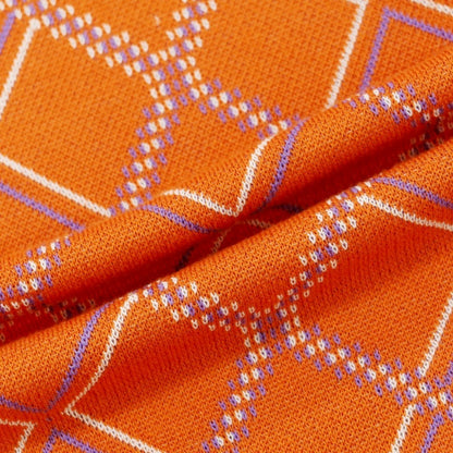 [New] GALLIA Cotton Crew Neck Short Sleeve Pullover Knit Orange x Purple [50] [Condition Rank N] [Men&