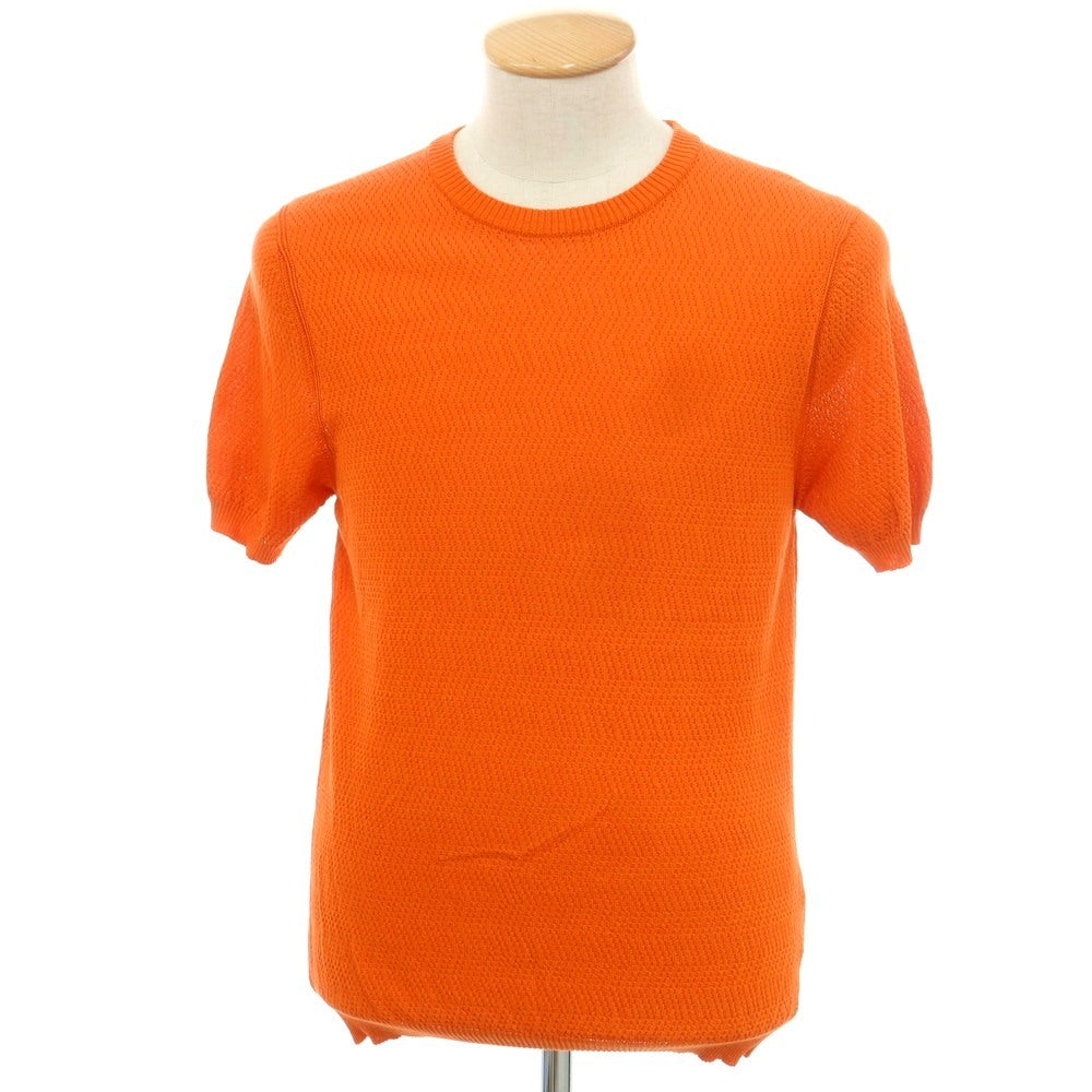 [New] GALLIA Cotton Crew Neck Short Sleeve Pullover Knit Orange [46] [Condition Rank N] [Men&