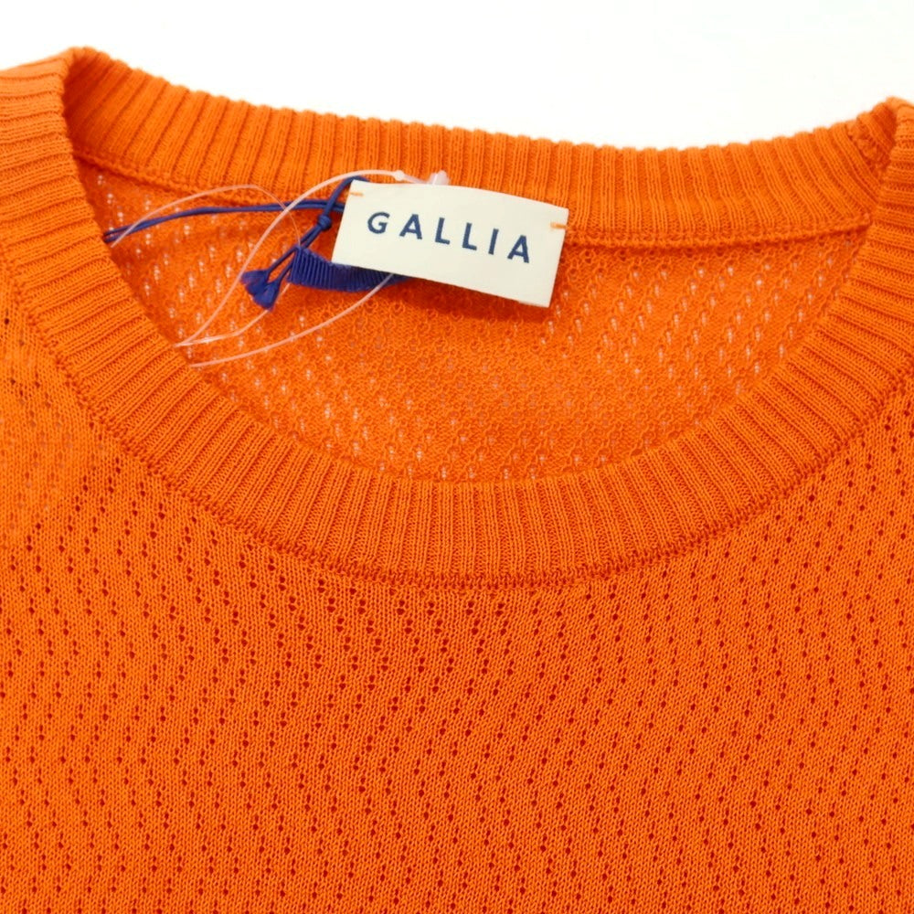 【新品】ガリア GALLIA コットン クルーネック 半袖 プルオーバーニット オレンジ【サイズ46】【 状態ランクN 】【 メンズ 】[EPD]