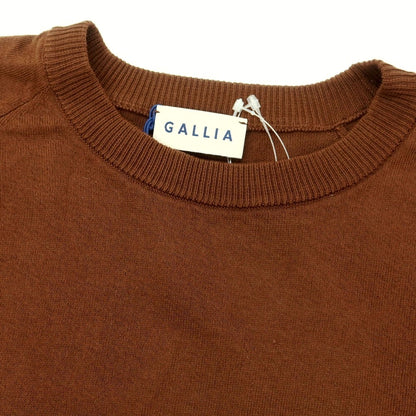 [New] GALLIA High Gauge Cotton Border Crew Neck Short Sleeve Pullover Knit Brown x Gray [M/50] [Condition Rank N] [Men&