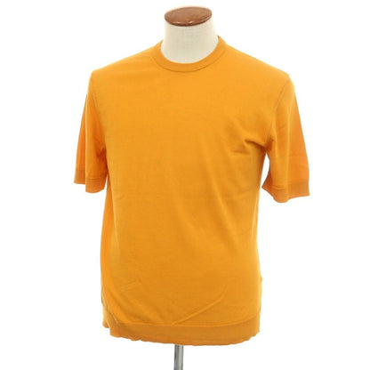 [New Outlet] GALLIA High Gauge Cotton Crew Neck Short Sleeve Pullover Knit Light Orange [48] [Condition Rank N-] [Men&