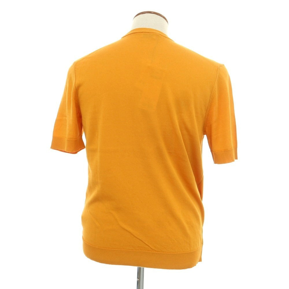 [New Outlet] GALLIA High Gauge Cotton Crew Neck Short Sleeve Pullover Knit Light Orange [48] [Condition Rank N-] [Men&