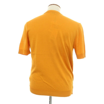 [New Outlet] GALLIA High Gauge Cotton Crew Neck Short Sleeve Pullover Knit Light Orange [48] [Condition Rank N-] [Men&