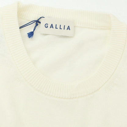 【新品】ガリア GALLIA ハイゲージ コットン クルーネック 半袖 プルオーバーニット ホワイト【 50 】【 状態ランクN 】【 メンズ 】